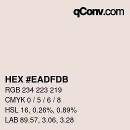 颜色代码: HEX #EADFDB | qconv.com