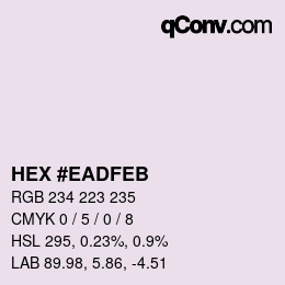 Color code: HEX #EADFEB | qconv.com