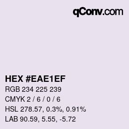 Color code: HEX #EAE1EF | qconv.com