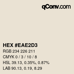 Color code: HEX #EAE2D3 | qconv.com