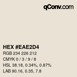 Color code: HEX #EAE2D4 | qconv.com