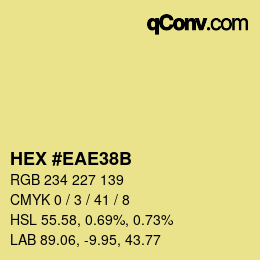 Farbcode: HEX #EAE38B | qconv.com