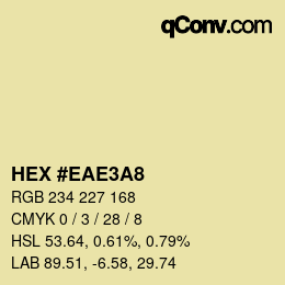 Color code: HEX #EAE3A8 | qconv.com