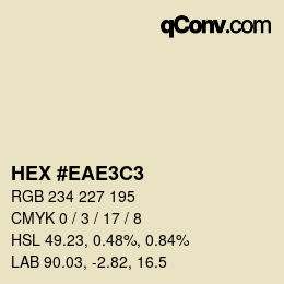 Código de color: HEX #EAE3C3 | qconv.com
