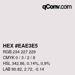 Color code: HEX #EAE3E5 | qconv.com