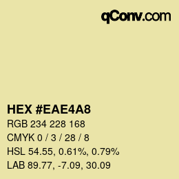 Color code: HEX #EAE4A8 | qconv.com