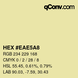 Color code: HEX #EAE5A8 | qconv.com
