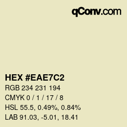 カラーコード: HEX #EAE7C2 | qconv.com