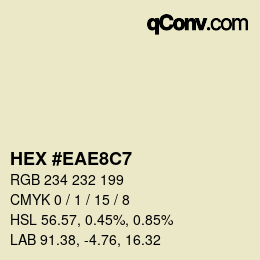 Color code: HEX #EAE8C7 | qconv.com