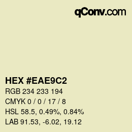 Color code: HEX #EAE9C2 | qconv.com