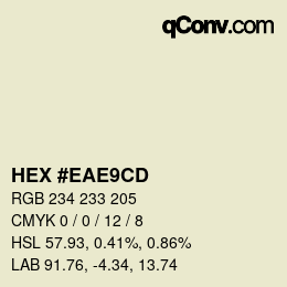 Farbcode: HEX #EAE9CD | qconv.com