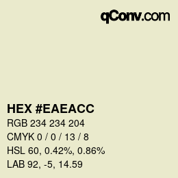 Color code: HEX #EAEACC | qconv.com