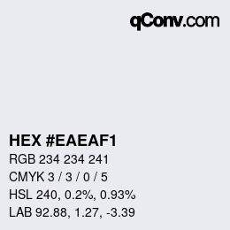 颜色代码: HEX #EAEAF1 | qconv.com