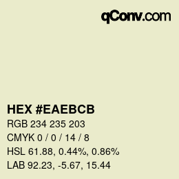 Color code: HEX #EAEBCB | qconv.com