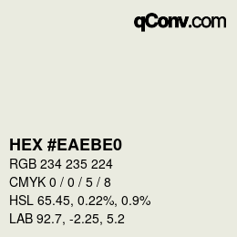 Código de color: HEX #EAEBE0 | qconv.com