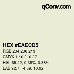 Color code: HEX #EAECD5 | qconv.com