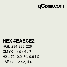 颜色代码: HEX #EAECE2 | qconv.com
