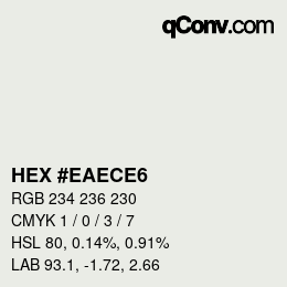 Color code: HEX #EAECE6 | qconv.com