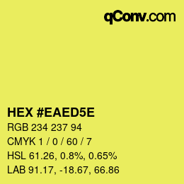 Color code: HEX #EAED5E | qconv.com