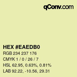 Farbcode: HEX #EAEDB0 | qconv.com