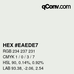 Farbcode: HEX #EAEDE7 | qconv.com