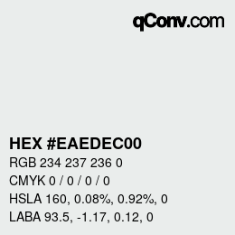 Color code: HEX #EAEDEC00 | qconv.com