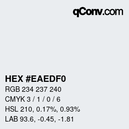 Color code: HEX #EAEDF0 | qconv.com