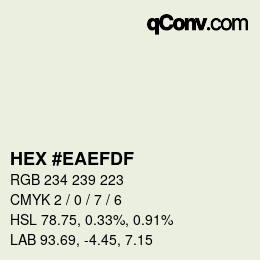 Color code: HEX #EAEFDF | qconv.com