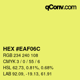 カラーコード: HEX #EAF06C | qconv.com