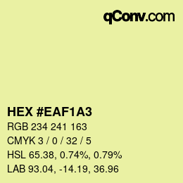 颜色代码: HEX #EAF1A3 | qconv.com