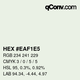 Color code: HEX #EAF1E5 | qconv.com