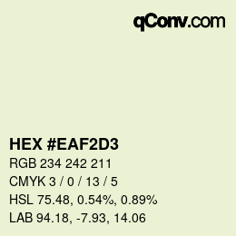カラーコード: HEX #EAF2D3 | qconv.com