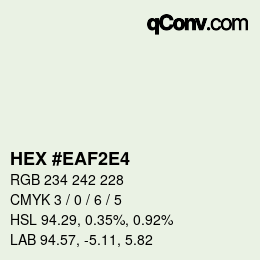 Color code: HEX #EAF2E4 | qconv.com