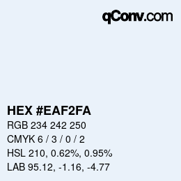 カラーコード: HEX #EAF2FA | qconv.com