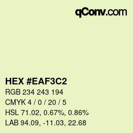 Color code: HEX #EAF3C2 | qconv.com