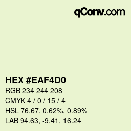 カラーコード: HEX #EAF4D0 | qconv.com