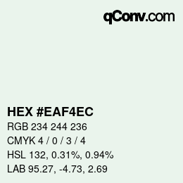 Color code: HEX #EAF4EC | qconv.com