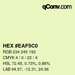 Farbcode: HEX #EAF5C0 | qconv.com