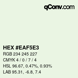 カラーコード: HEX #EAF5E3 | qconv.com