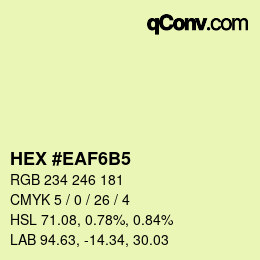 カラーコード: HEX #EAF6B5 | qconv.com