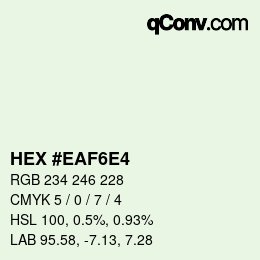 Color code: HEX #EAF6E4 | qconv.com