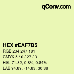 Color code: HEX #EAF7B5 | qconv.com