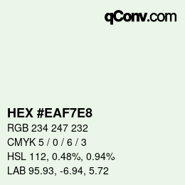 Color code: HEX #EAF7E8 | qconv.com