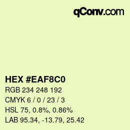 Color code: HEX #EAF8C0 | qconv.com