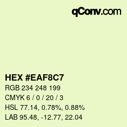 Color code: HEX #EAF8C7 | qconv.com