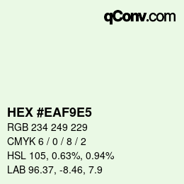 カラーコード: HEX #EAF9E5 | qconv.com
