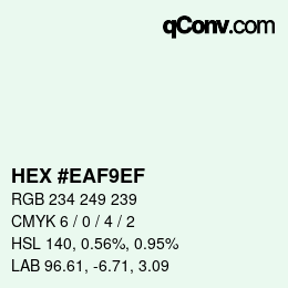 Color code: HEX #EAF9EF | qconv.com