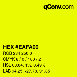 Color code: HEX #EAFA00 | qconv.com