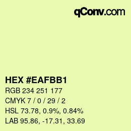 Color code: HEX #EAFBB1 | qconv.com