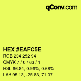 Farbcode: HEX #EAFC5E | qconv.com